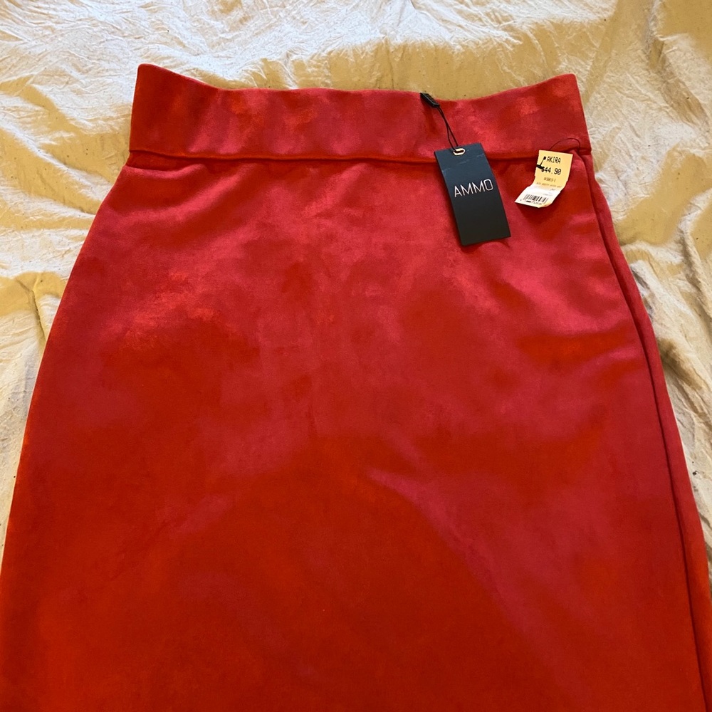 Red Suede Skirt